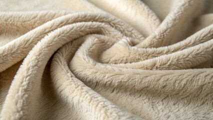 Soft Fleece Textile in Warm Beige Tones with Fluffy Surface