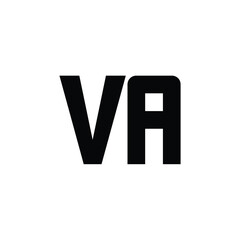 VA monogram logo design letter text name symbol monochrome logotype alphabet character simple logo