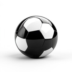 Fototapeta premium Glossy black and white soccer ball, 3D render