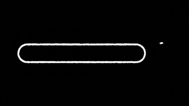 Hand-drawn animated white chalk line drawing of a horizontal checkbox bar completing with a confirmed check mark on a textured black chalkboard background.

