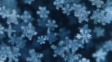 Frozen Snowflakes Close-Up Background &ndash; Winter Nature Texture Photo