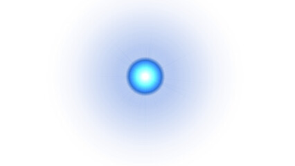 Vibrant Blue Glowing Sphere: Abstract Energy Orb on White Background with Radiant Light Effect – Futuristic Technology & Power Concept Illustration