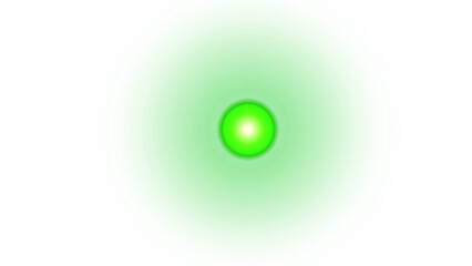 Vibrant Green Glowing Orb: Abstract Energy Light on White Background
