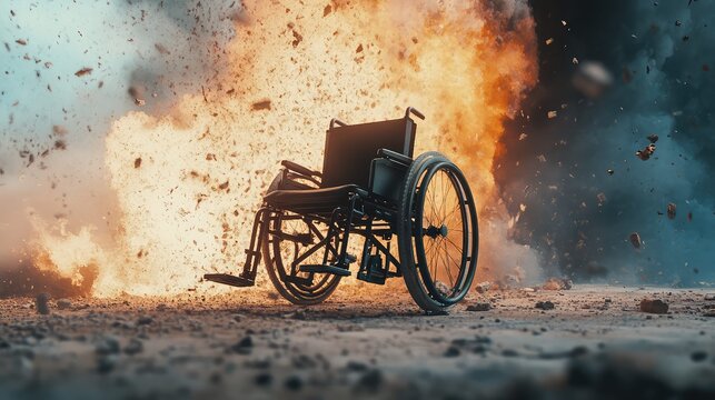 digrm minimalist style exploded view of a wheelchair