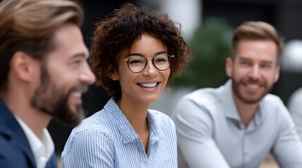 A diverse group of young adults enjoying a casual conversation while standing together on an urban street