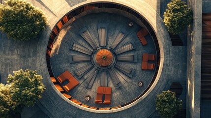Obraz premium rottion hyper detailed style of a rotating roof view