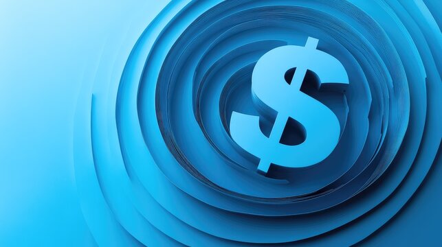 design paper cut style of an oscillating dollar sign