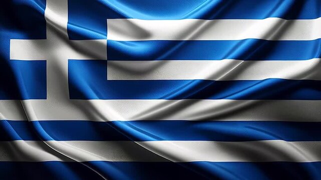 The Greece National Flag waving in the wind