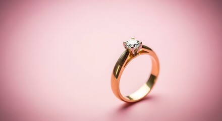 Elegant Gold Diamond Engagement Ring Closeup.