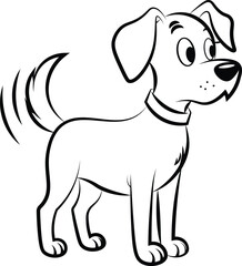 cute dog is standing vector outline