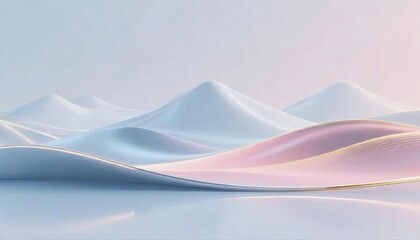 抽象的なパステル色の山々とライトのイラスト