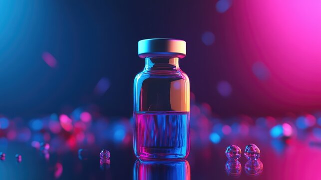 vil minimalist abstract visualization of a vaccine vial