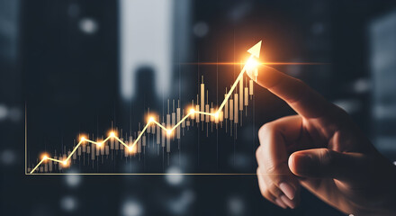 Financial Growth Success Investment Strategy Business Development Chart Graph Upward Trend Data Analytics  Marketing  Economy Progress Innovation Technology Future Planning  Vision  Goal