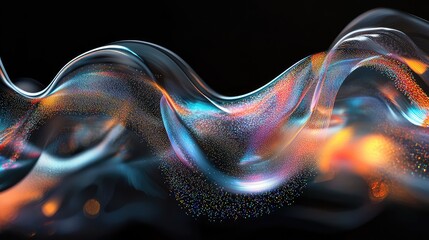 Obraz premium flow liquid style digital wave scanning