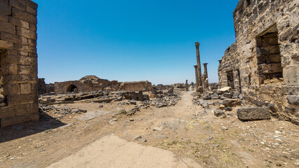 Ancient Ruins with Stone Columns and Walls