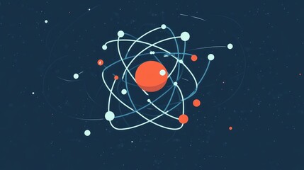 design flat style spiraling atom