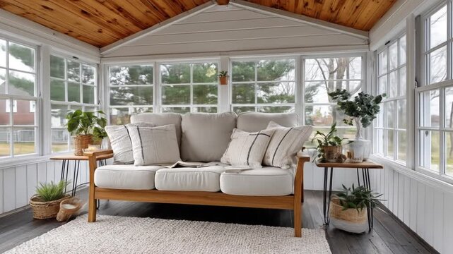 Cozy sunroom sofa