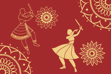 Vibrant navratri dandiya sticks seamless vector pattern for festive celebrations and indian cultural designs