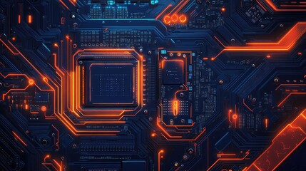 Fototapeta premium ports motherboard for scanning radar style