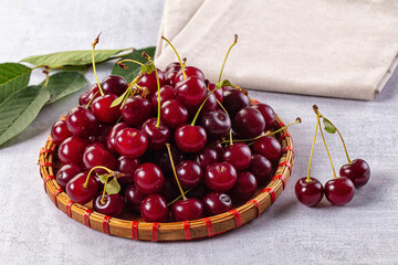 Ripe sweet fresh juicy cherry