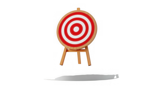 Archery target and feather isolated on transparent background