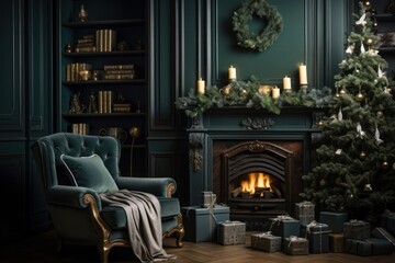 Interior Christmas fireplace christmas.