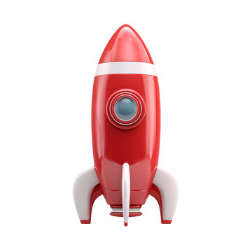 Red rocket 3s style on transparent background
