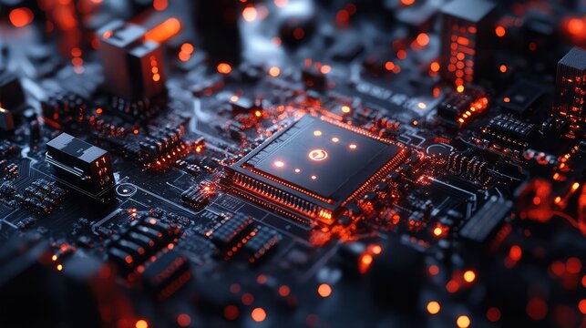 whimsicl dreamy style of a collapsing microcontroller