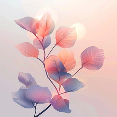 Abstract floral illustration showcasing soft pink and purple tones with bokeh