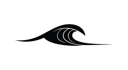 Elegant black wave design with sweeping curves a striking silhouette