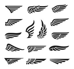“Wing Icon Pack: Modular Black Line Art for Mythic Branding, Tattoo Design & Emotional UI Assets”