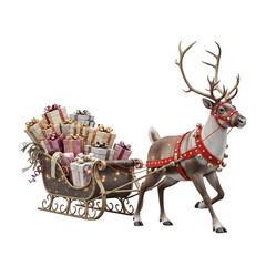 sleigh with reindeer