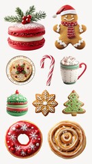 3d Christmas dessert design element set