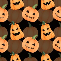 halloween pumpkin seamless pattern