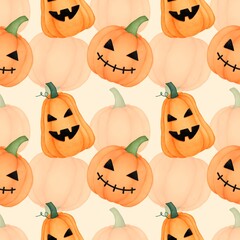 halloween pumpkin seamless pattern