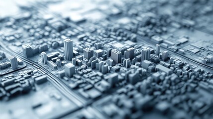 visualization realistic 3d style x ray of an urban zoning map