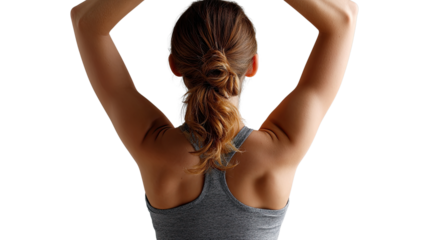 Mindful Morning Stretch: A moment of tranquility captured, with an athletic figure gracefully stretching, embodying the essence of well-being and active living.