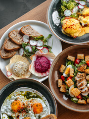 Plates with various lunch options