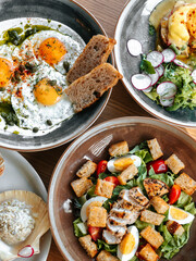 Plates with various lunch options