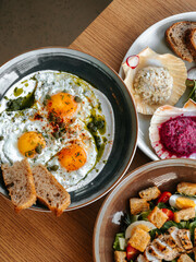 Plates with various lunch options