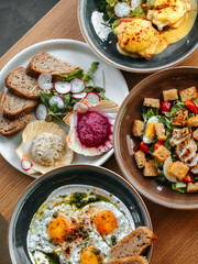 Plates with various lunch options