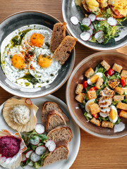 Plates with various lunch options