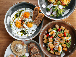 Plates with various lunch options