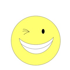 ウインクする黄色いスマイルマーク