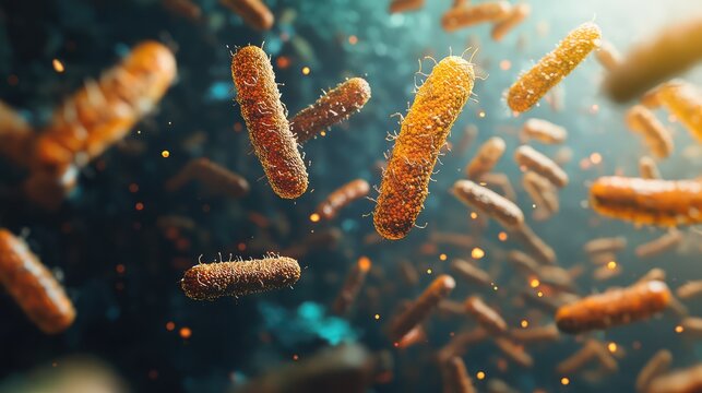 visualization 3d rendering style of collapsing bacteria
