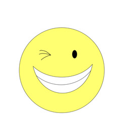 ウインクする黄色いスマイルマーク