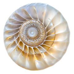 Obraz premium Golden Ratio Nautilus Shell Spiral in Ocean - Professional Stock Photo