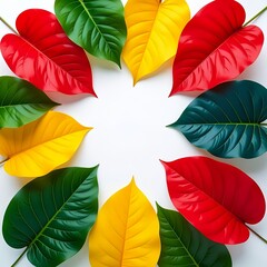 red leaf on white background