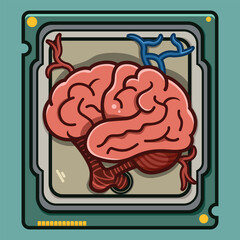 brain processor illustration