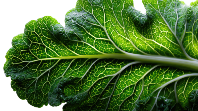 Green Leaf Detail: An intricate depiction of a vibrant green leaf reveals its detailed venation and cellular structure, perfect for illustrating the beauty and complexity of botanical wonders.